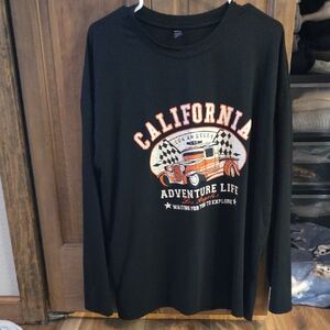 SHEIN Black California Adventure Long Sleeve Tee